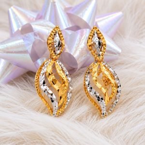 2 Tone Design Earring (2.7gm)